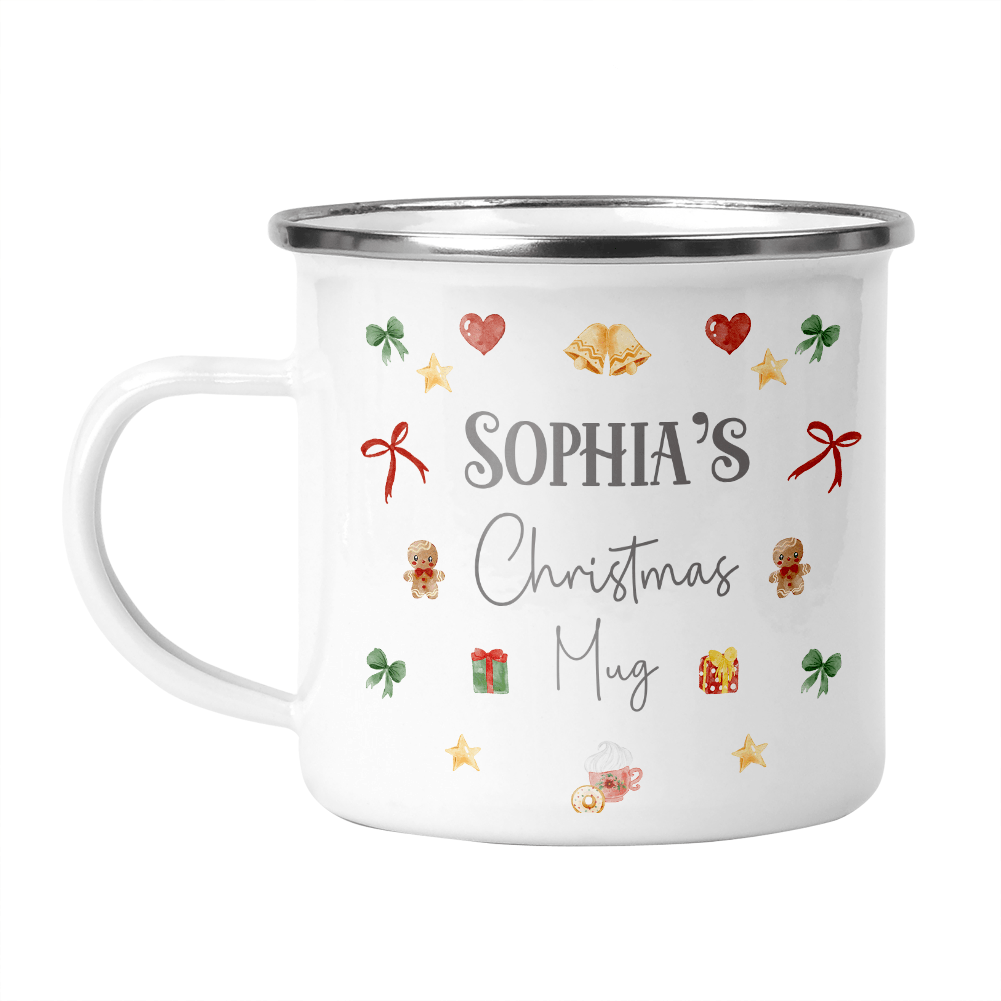 Personalised Festive Enamel Mug - Chicken Craft Ltd