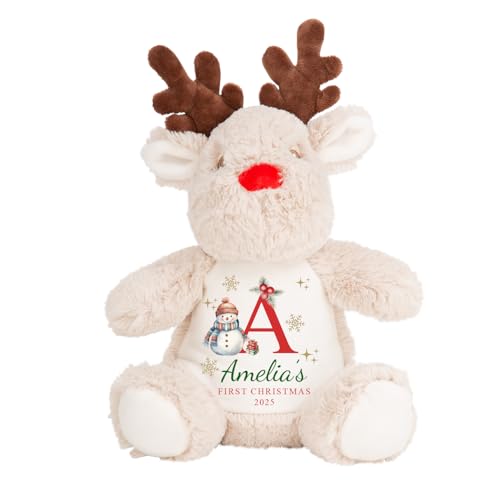 Personalised Baby's First Christmas Reindeer Teddy - Name and Year Keepsake