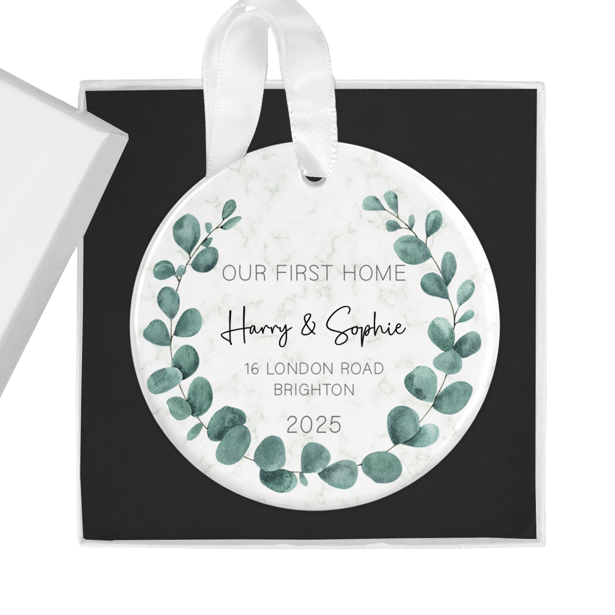 Personalised First Home Ornament – Ceramic Keepsake with Gift Box - Chicken Craft Ltd
