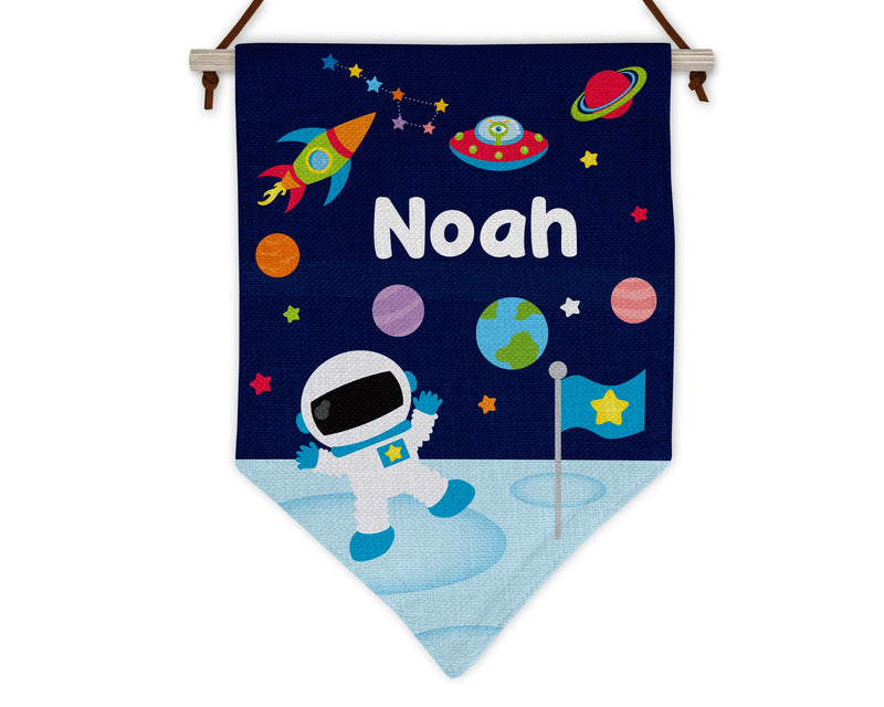 Space Themed Flag personalised with name