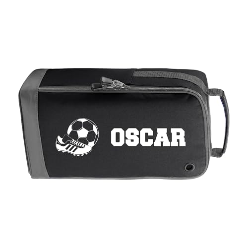 Black Football Boot 2 boot bag with bold name text