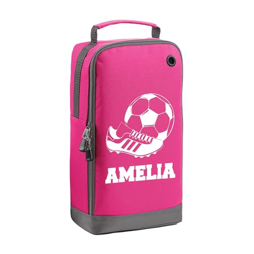 Pink football boot bag with custom name