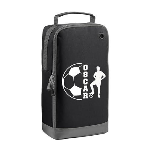 Black football name split boot bag with personalised name