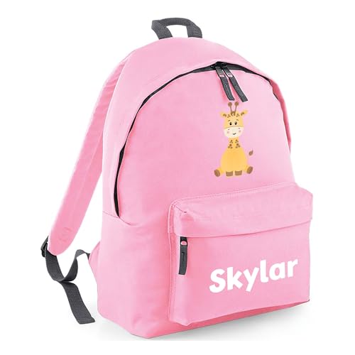 Personalised Giraffe - Pink Kids Backpack with Name product image