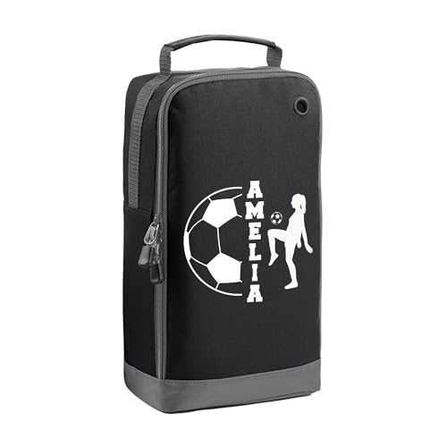 Black Girl Football Name Split boot bag with personalised name