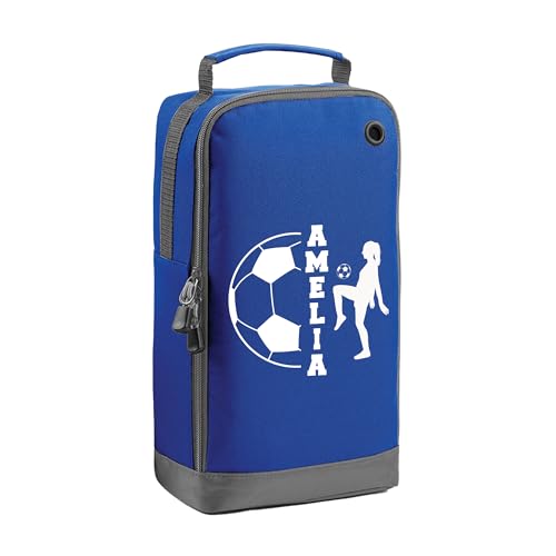 Blue Girl Football Name Split boot bag with personalised name
