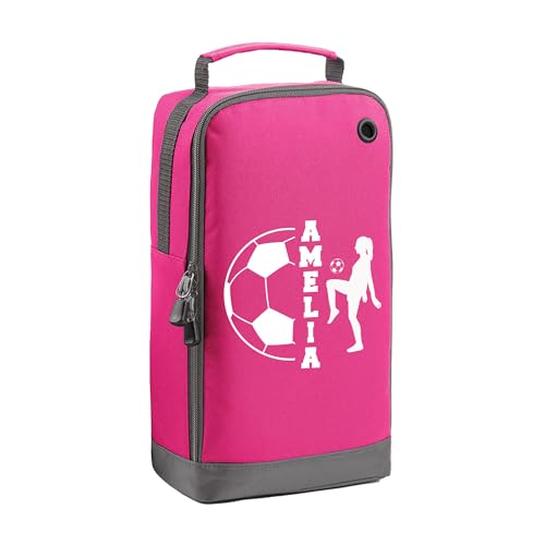 Pink Girl Football Name Split boot bag with personalised name