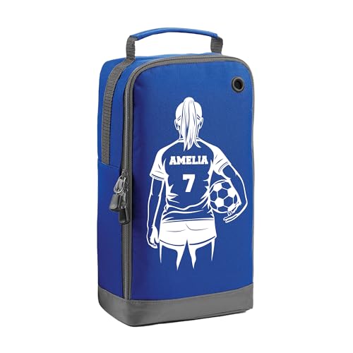 Blue Girl Shirt + Number boot bag with personalised name and number