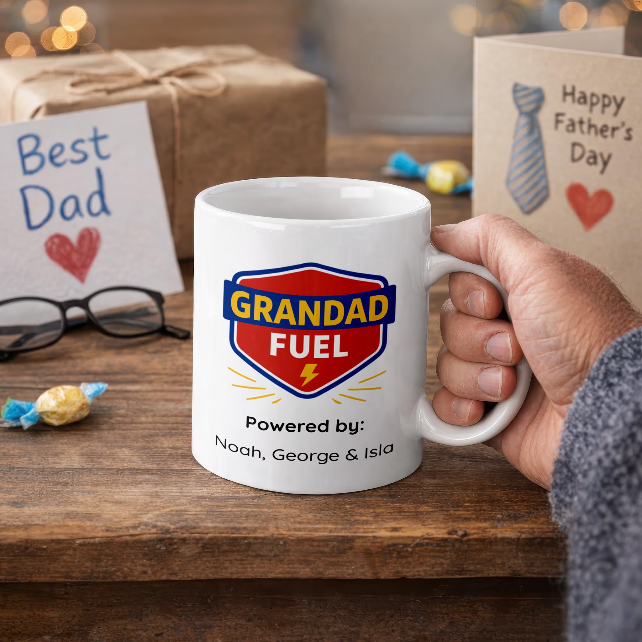 Personalised Grandad Fuel Mug with Grandchildren's Names additional product photo