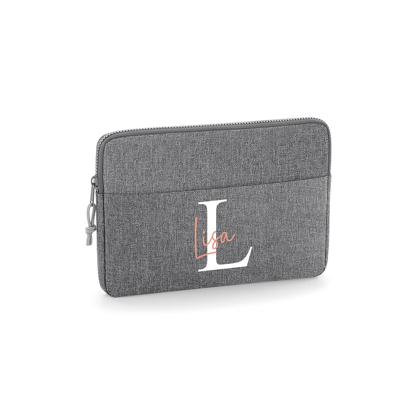 Personalised Grey 15.6 Inch Laptop Sleeve with Name or Initials additional product photo
