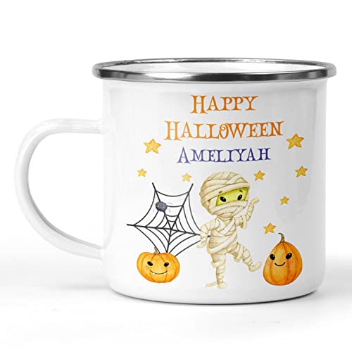Personalised Halloween Mummy Enamel Mug