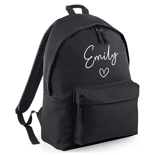 Personalised Heart - Black Kids Backpack with Name product image