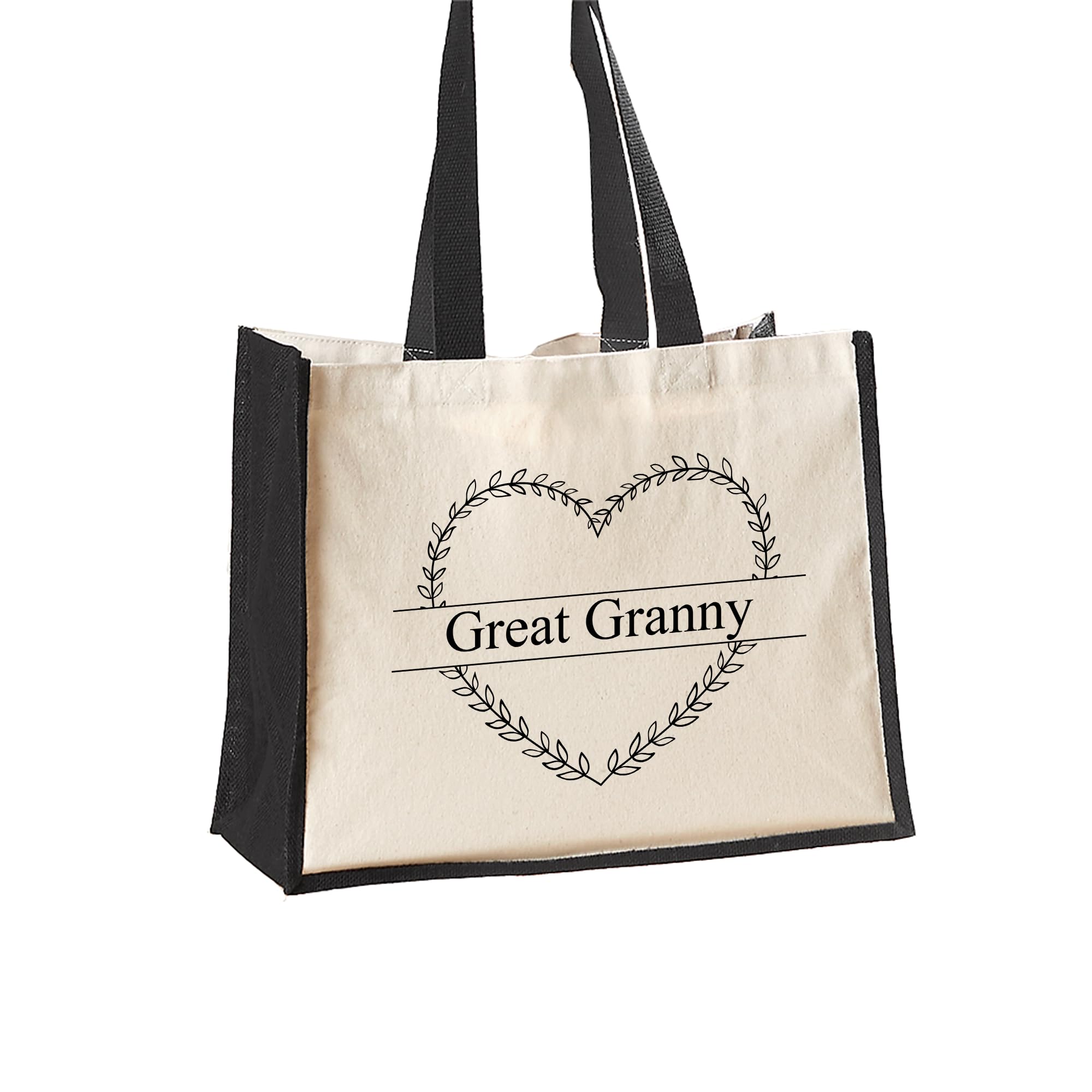 Personalised Heart Monogram Jute Tote Bag additional product photo