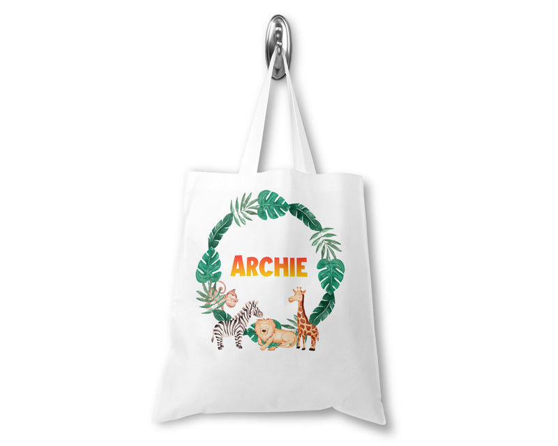 Personalised Jungle Wreath Tote Bag