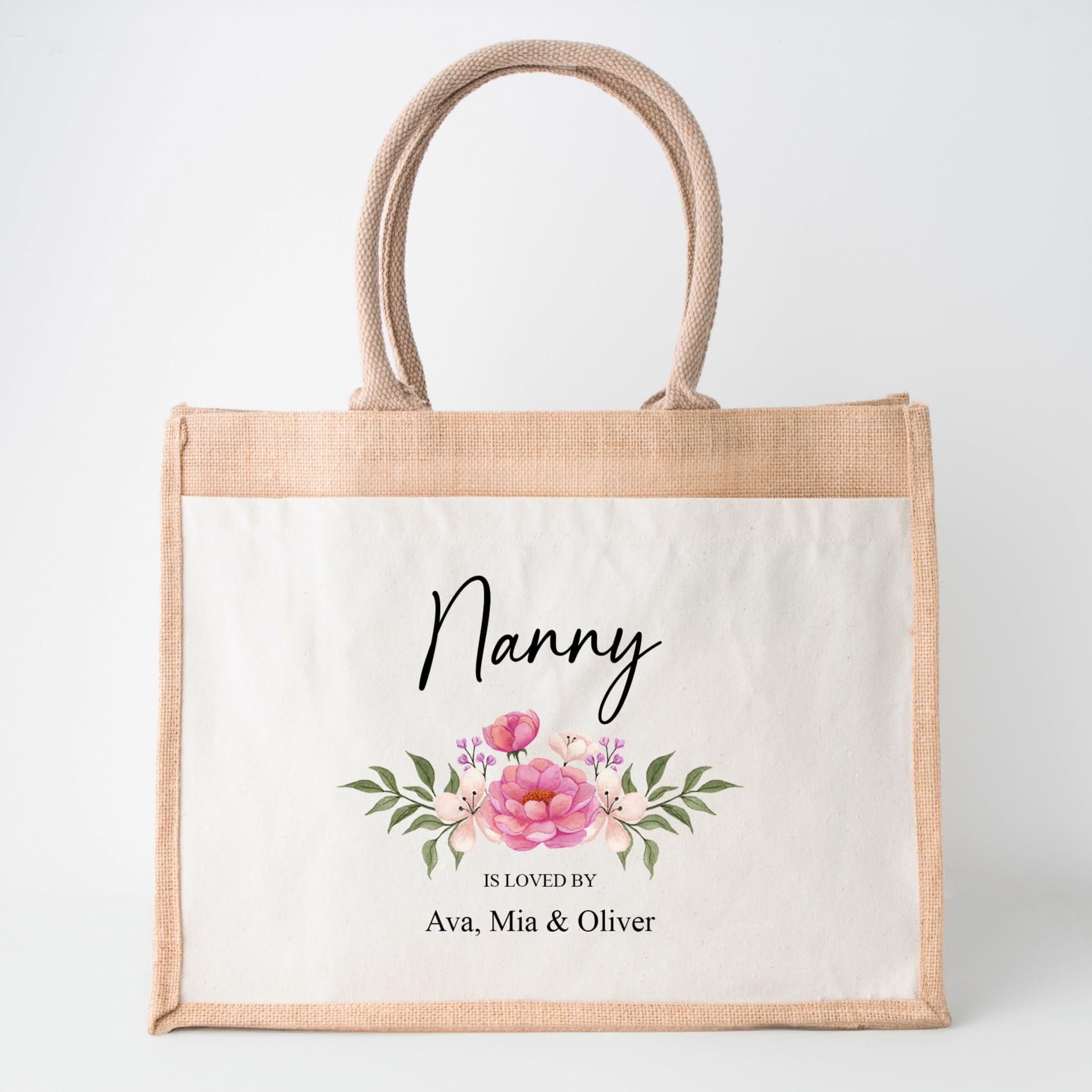 Personalised Jute Bag Shopping Tote for Nanny additional product photo