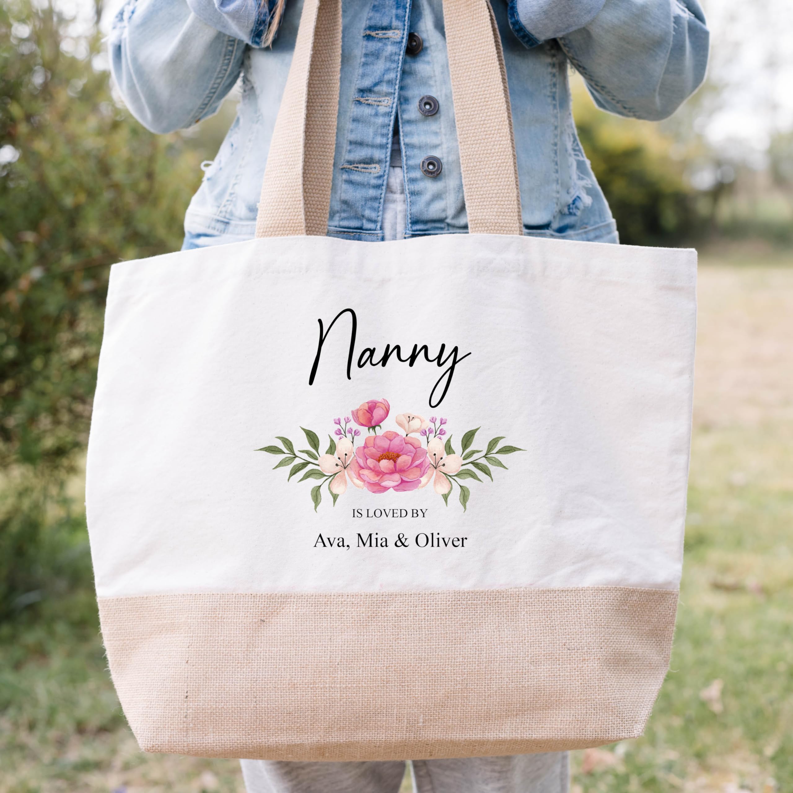 Personalised Jute Bag Shopping Tote for Nanny additional product photo