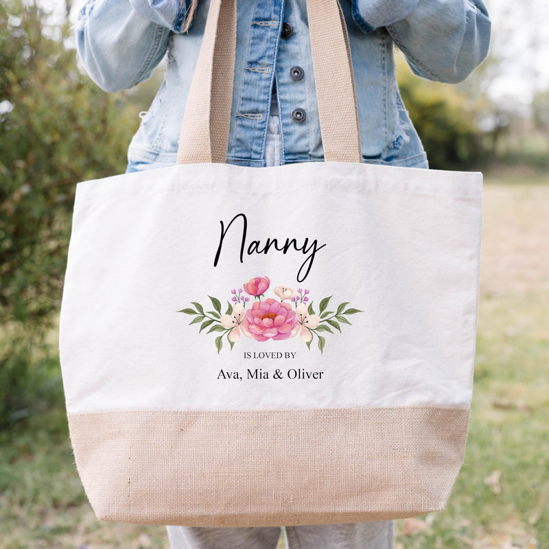 Personalised Jute Bag Shopping Tote for Nanny additional product photo