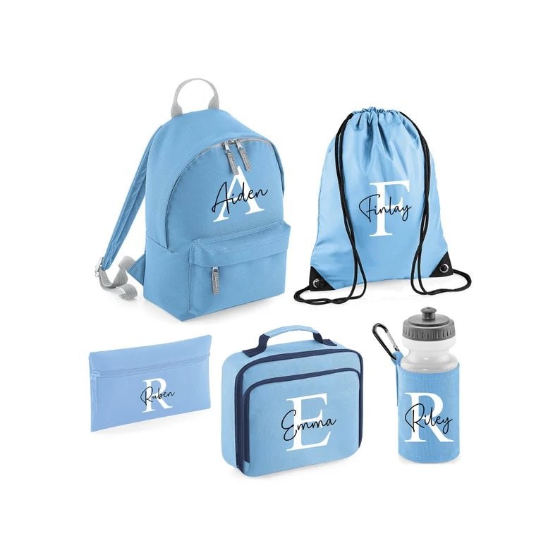 Blue School Set with Initial personalised product image