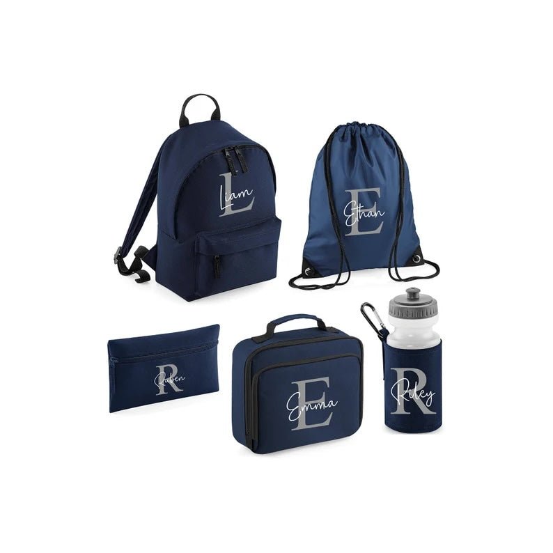 Navy School Set with Initial personalised product image