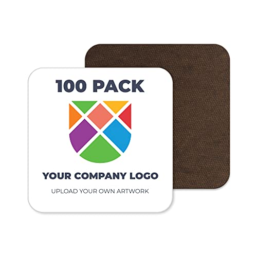 Personalised logo business coasters in a pack of 100.