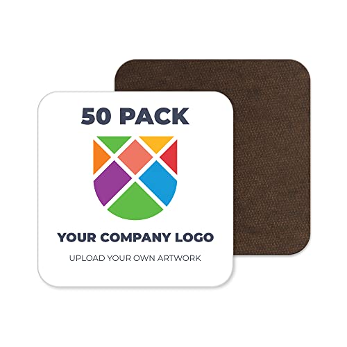 Personalised logo business coasters in a pack of 50.