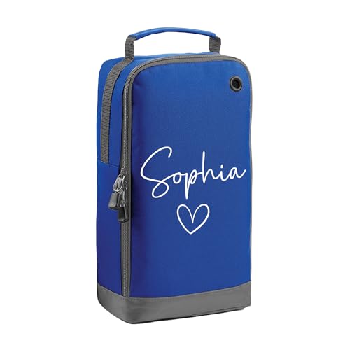 Blue kids boot bag with name heart design