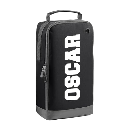 Black kids boot bag with name only design
