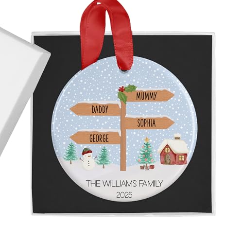 Personalised North Pole Signpost Family Ornament