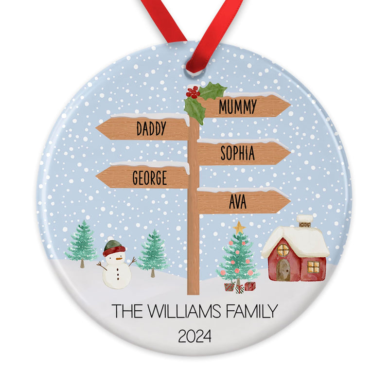 Personalised North Pole Signpost Family Ornament additional product photo