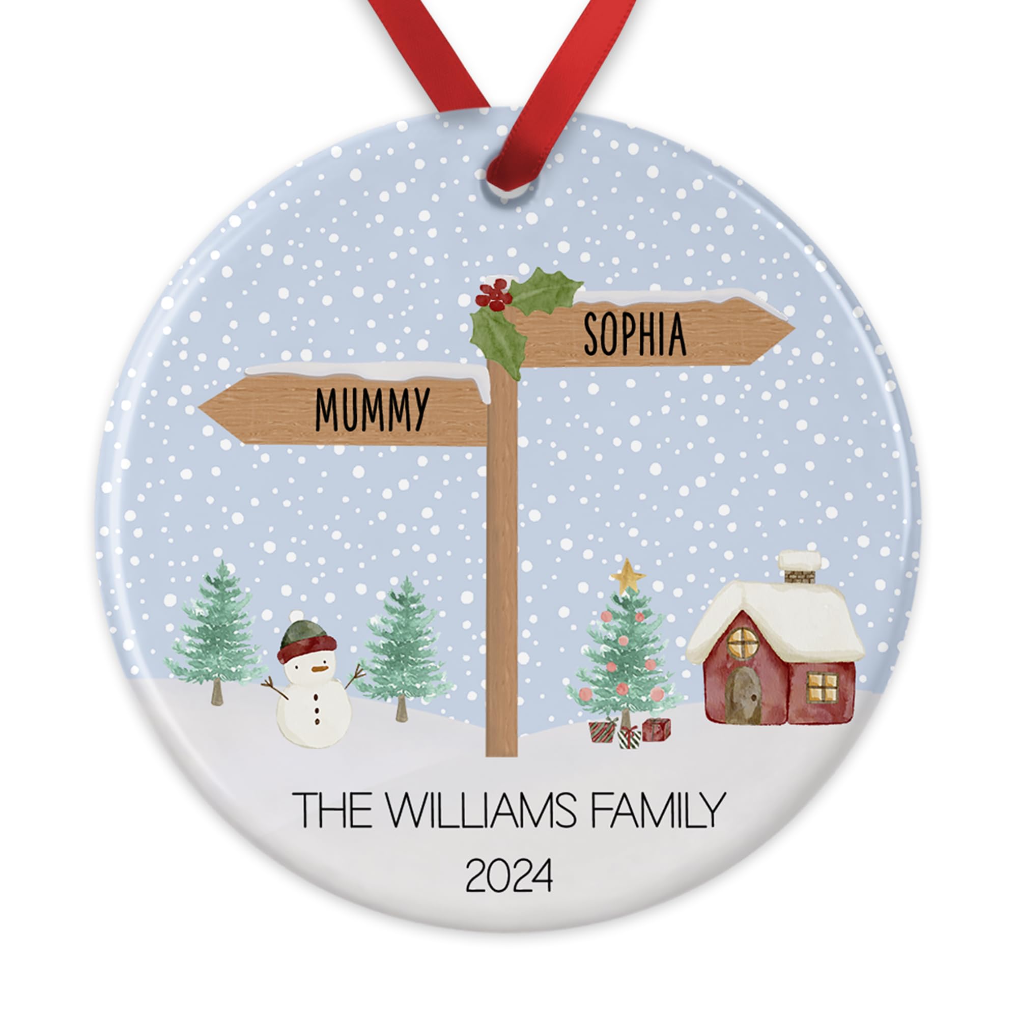 Personalised North Pole Signpost Family Ornament additional product photo