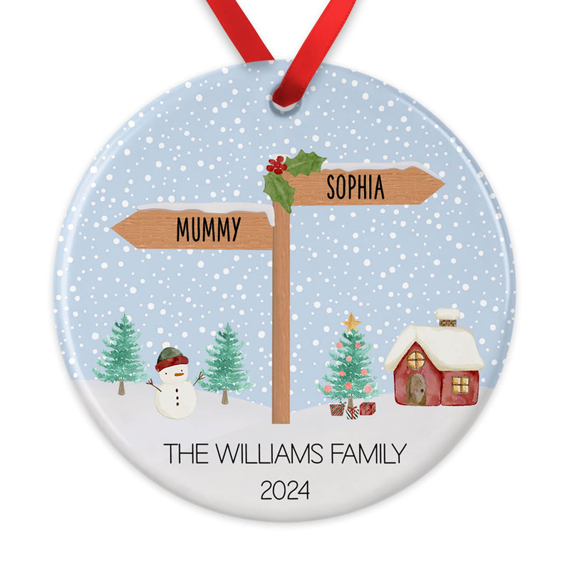 Personalised North Pole Signpost Family Ornament additional product photo