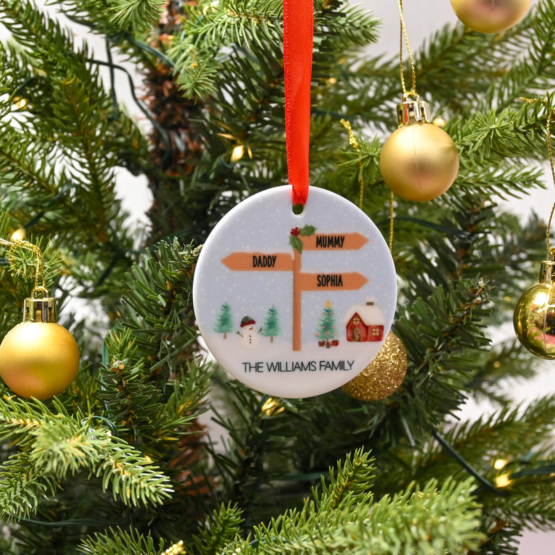 Personalised North Pole Signpost Family Ornament additional product photo