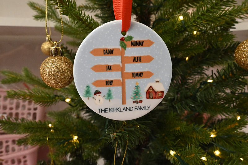 Personalised North Pole Signpost Family Ornament additional product photo
