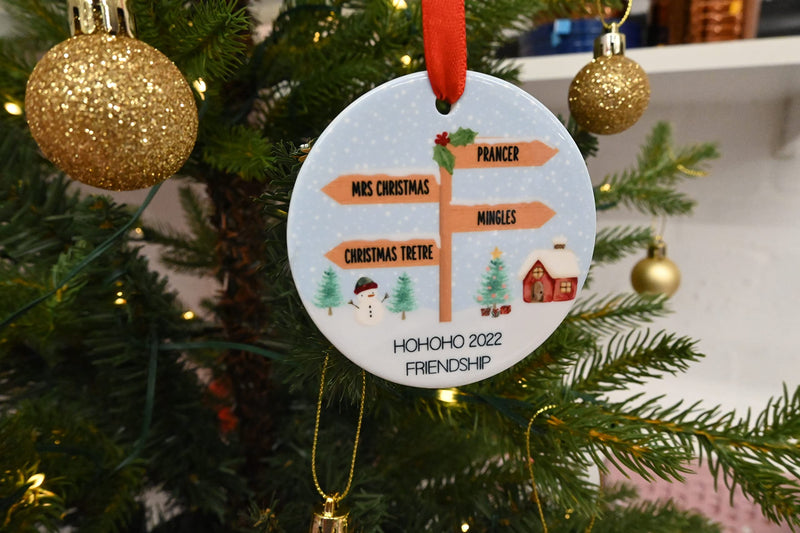 Personalised North Pole Signpost Family Ornament additional product photo