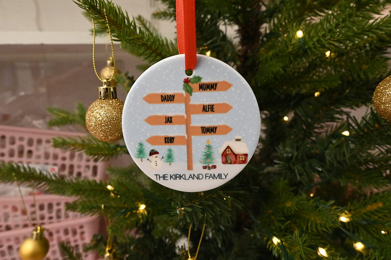 Personalised North Pole Signpost Family Ornament additional product photo