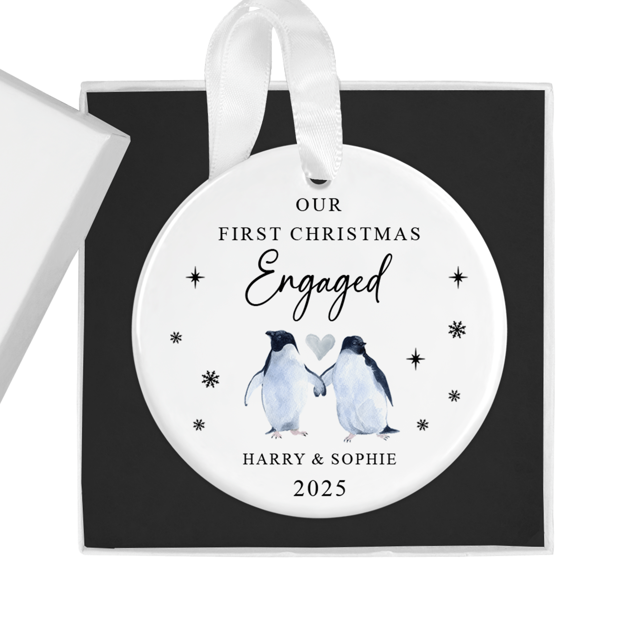 Personalised Our First Christmas Engaged Ornament with Gift Box - Chicken Craft Ltd