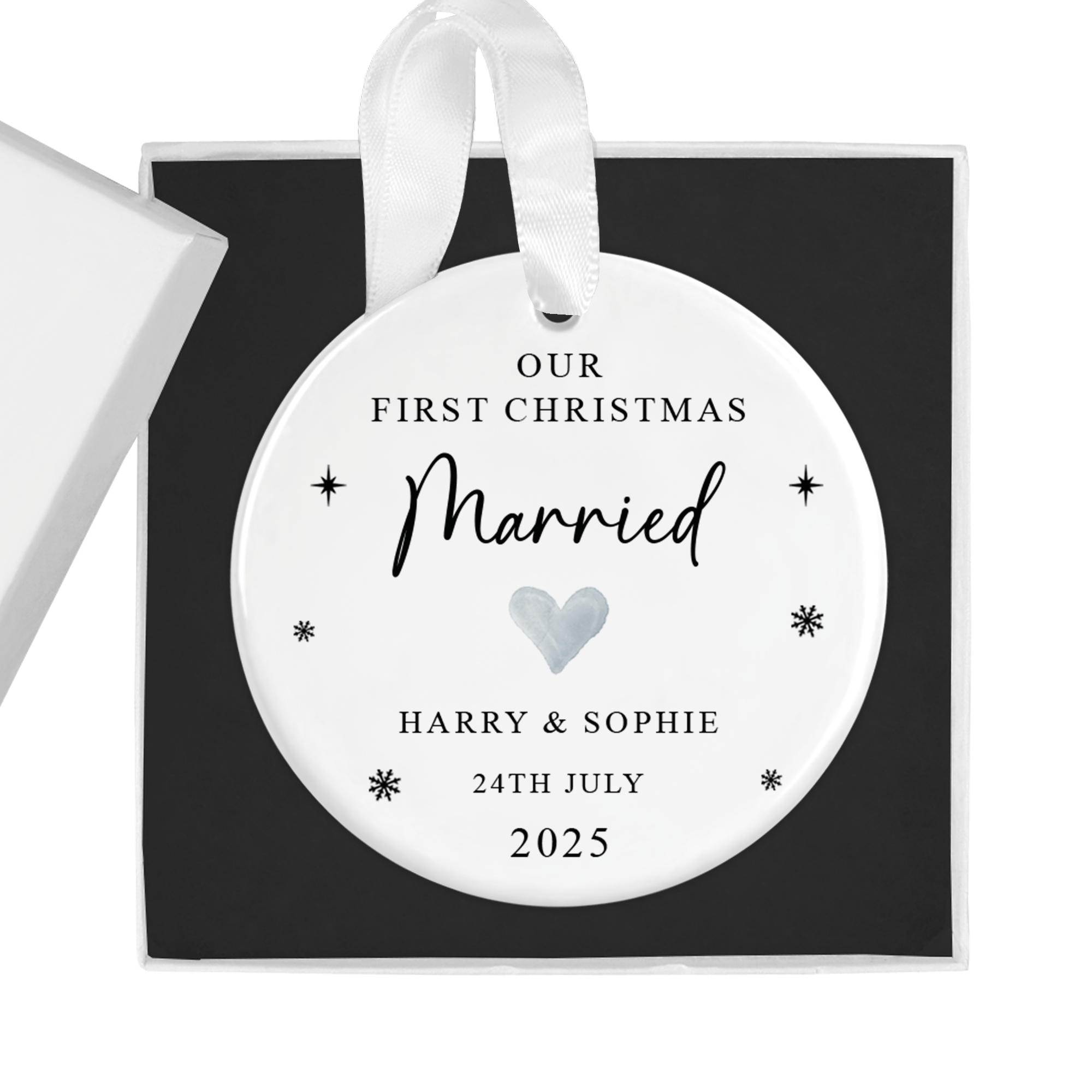 Personalised Our First Christmas Married Ornament with Gift Box - Chicken Craft Ltd