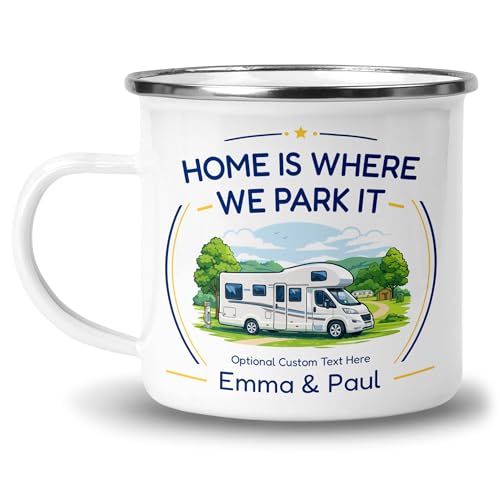 Personalised Overcab Home Is Where We Park It Camping Mug with Name product image