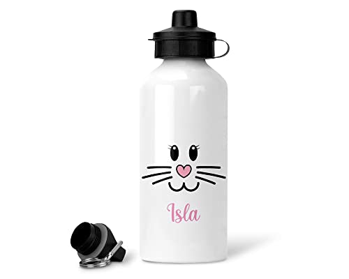 Personalised Pink Rabbit Face Water Bottle