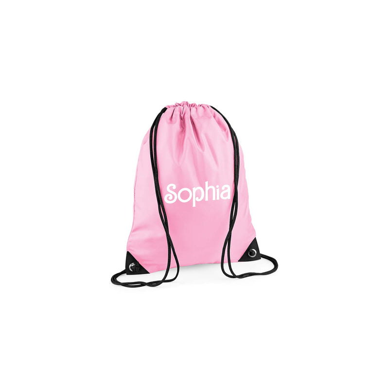 Personalised Pink with Name Drawstring Bag for Back to School additional product photo