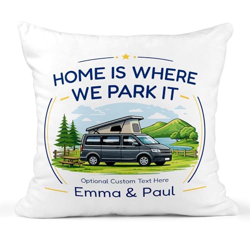Pop-top campervan cushion with names and optional message