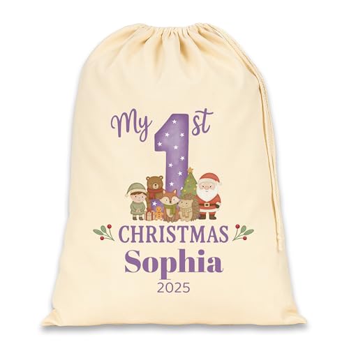 Personalised Purple Christmas Santa Sack with Name
