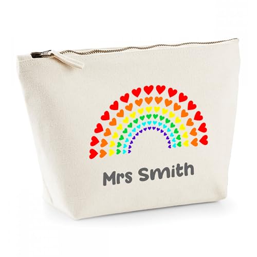 Personalised Rainbow Heart Pencil Case with Name