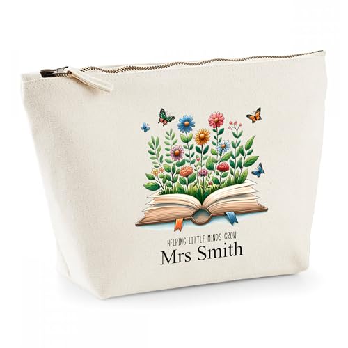 Personalised Teacher Gift - 'Helping Little Minds Grow' Custom Name Pencil Cas