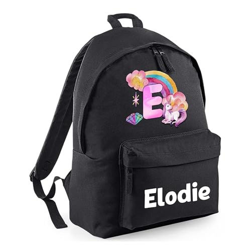 Personalised Unicorn Initial Kids Backpack with Name and Initial