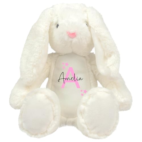 Personalised Bunny Rabbit Soft Toy - Custom Name and Initial Keepsake Gift Initi
