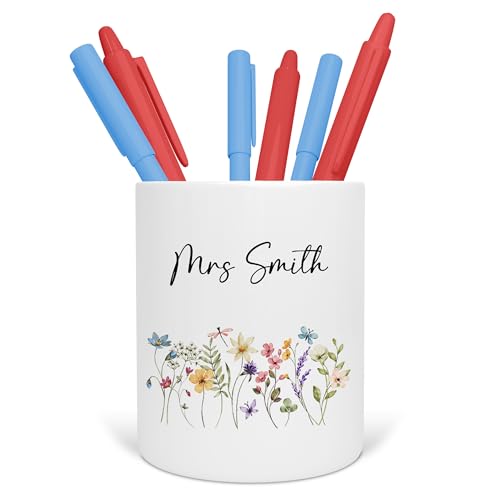 Personalised Floral Teacher Pen Pot