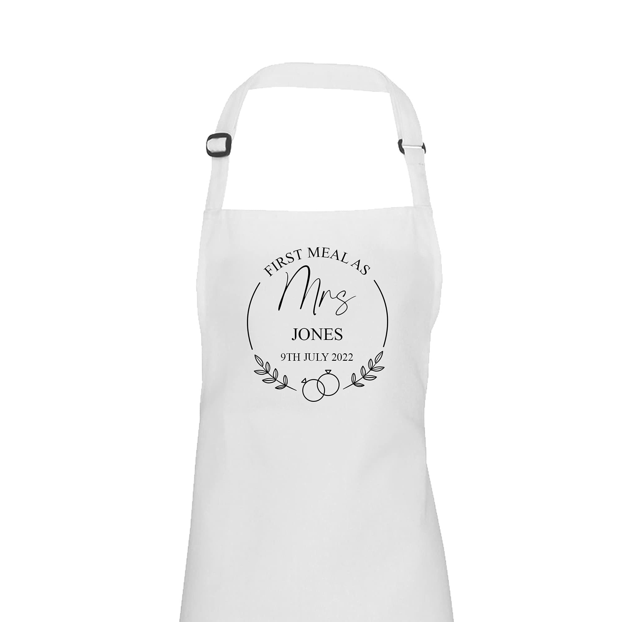 Personalised First Meal wedding dress protector apron, Mrs only