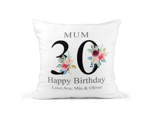 Personalised Cushion 30th Birthday with Names
