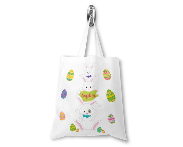 Personalised Easter Rabbits Tote Bag